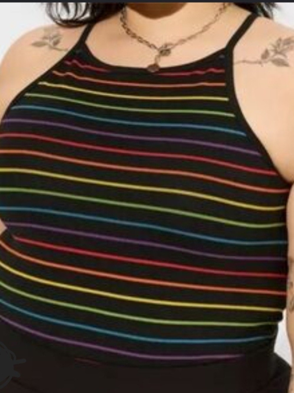 Torrid Size 4 Rainbow Stripe Halter Tank Top